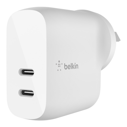 BOOST CHARGE™ 60w USB-C PD Dual 30w Wall Charger, White