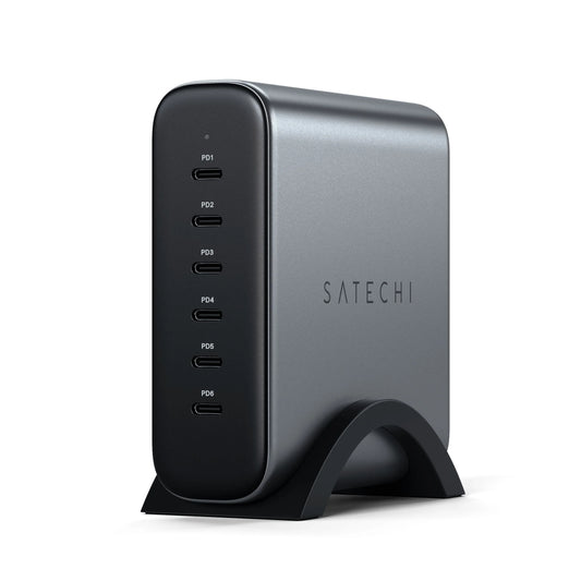 200w USB-C 6-Port Pd GaN Charger - Space Grey