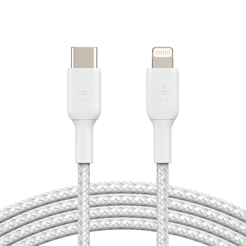 Belkin Boost Charge Braided USB-C to Lightning Cable - 2m - White