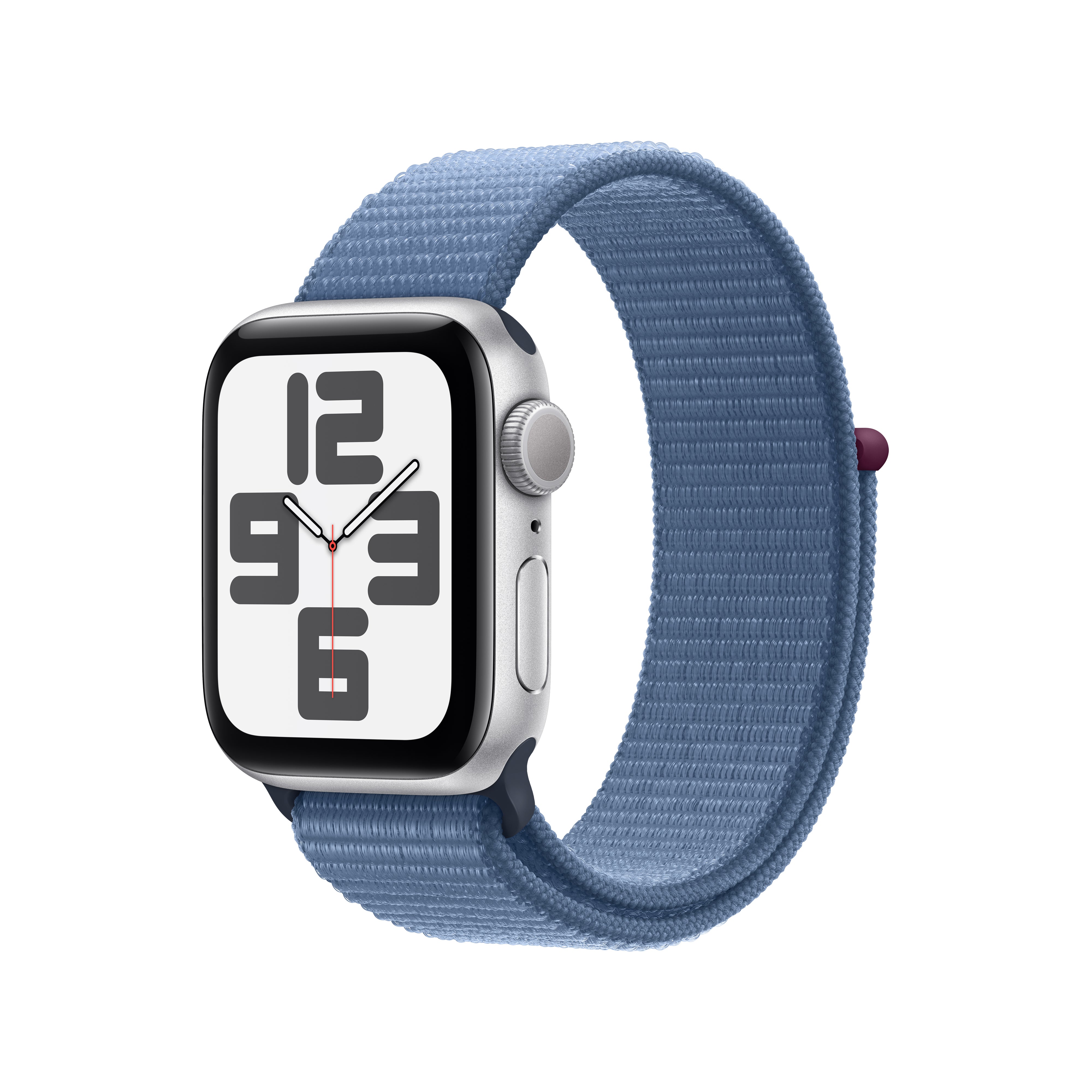 Apple Watch SE 44mm Silver with Storm Blue Sport Band (S/M