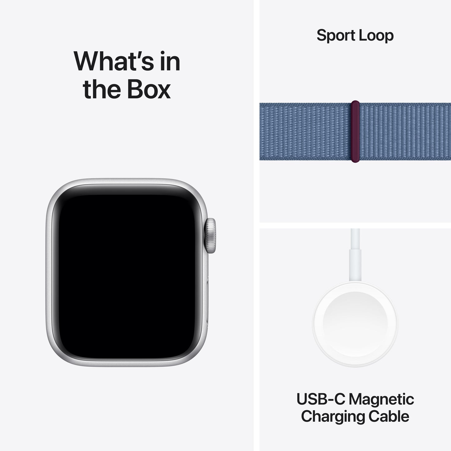 Apple Watch SE - 44mm - Silver with Storm Blue Sport Band (S/M)