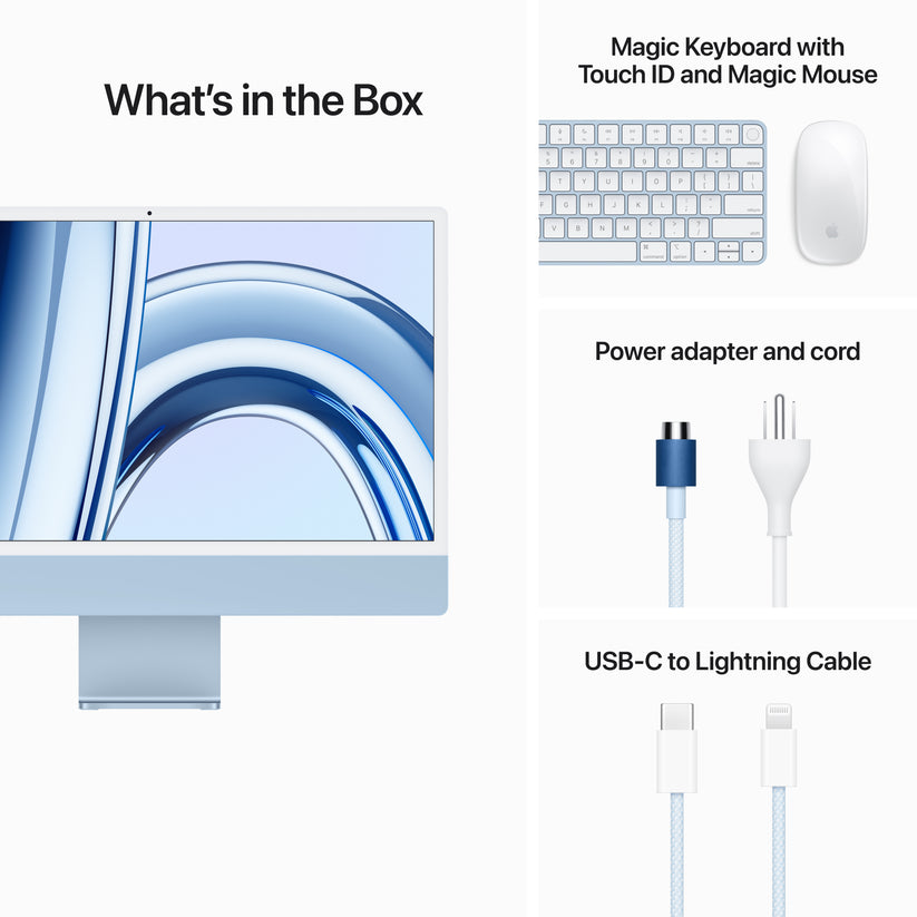 Apple 24-inch iMac - M3 chip with 8‑core CPU / 10‑core GPU - 256GB - Blue