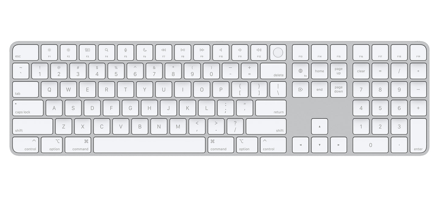 Magic Keyboard with Touch ID and Numeric Keypad - Apple silicon - British English - White Keys (USB-C)
