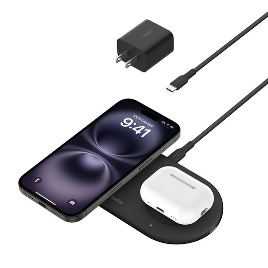 BOOST CHARGE™ PRO 2in1 Qi2 15w Magnetic Charging Pad, Black