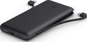 BOOST CHARGE™ 10,000 mAh  PD Powerbank with Integrated Cables (USB-C and Lightning), Black