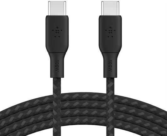 BOOST CHARGE™ 100w USB-C to USB-C 2.0 Braided Cable 2M Black